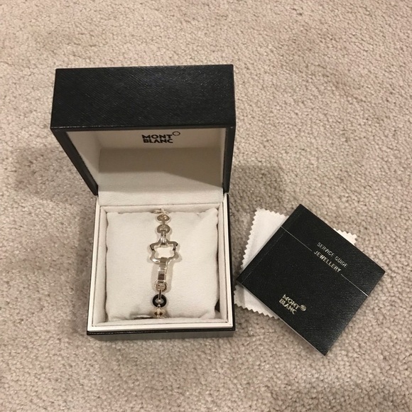 New Authentic Montblanc silver onyx bracelet - Picture 2 of 6